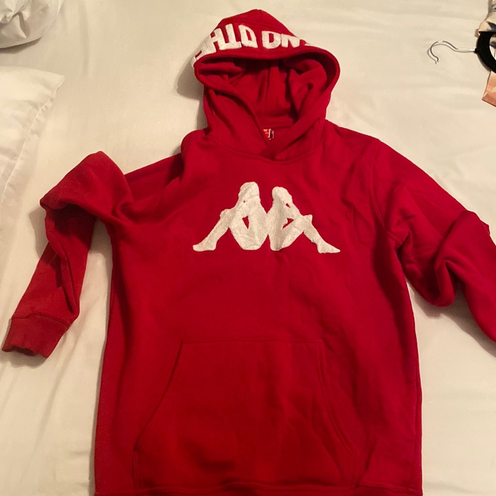 Red kappa hoodie “like no other” NEVER WORN !!